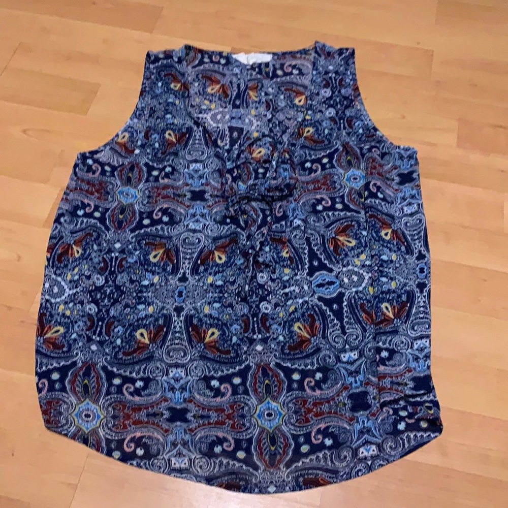 Blue Paisley Tank Top